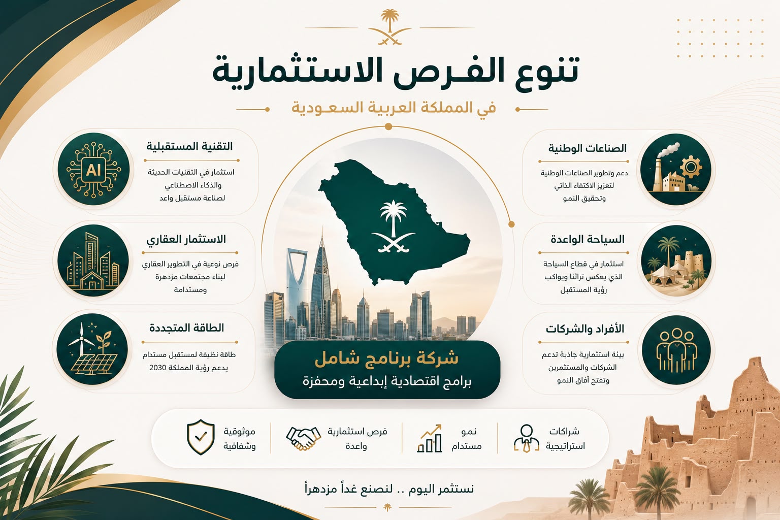 تنوع الفرص الاستثمارية في المملكة العربية السعودية